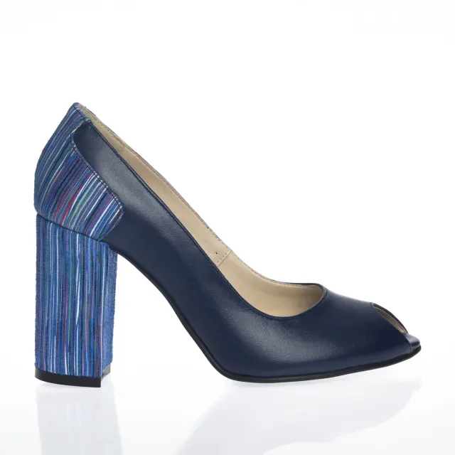 Catinca Shoes F26 BI pantofi dama piele bleumarin imprimeu