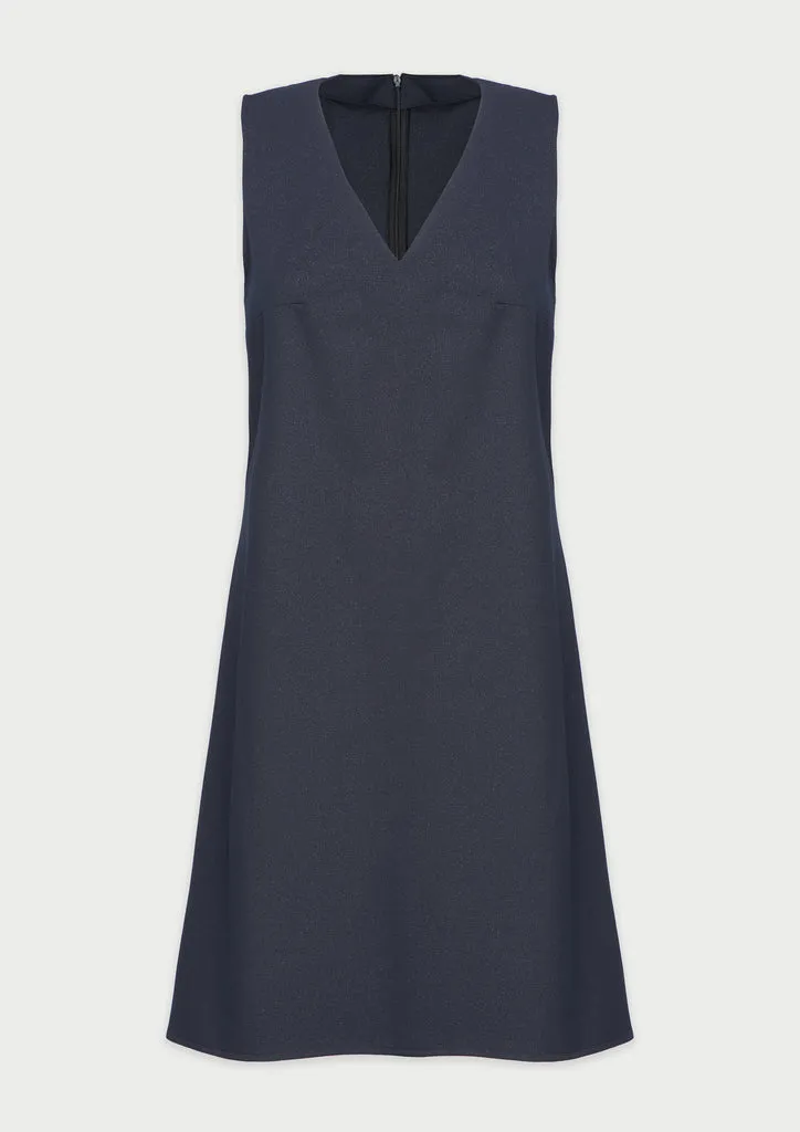 Flagelus Ginevra Dress rochie bleumarin lana