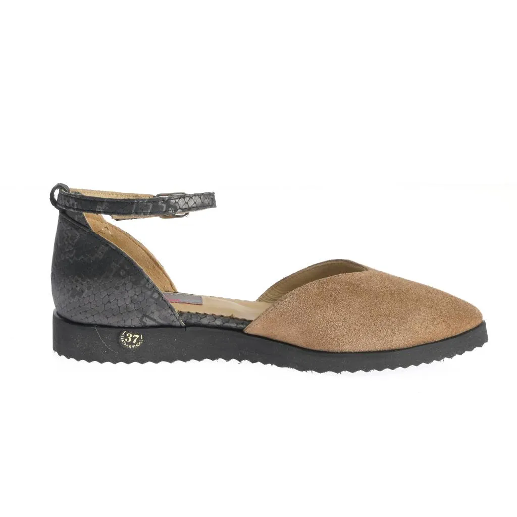 Ana Urbana Shoes Warsaw balerini maro-negru piele