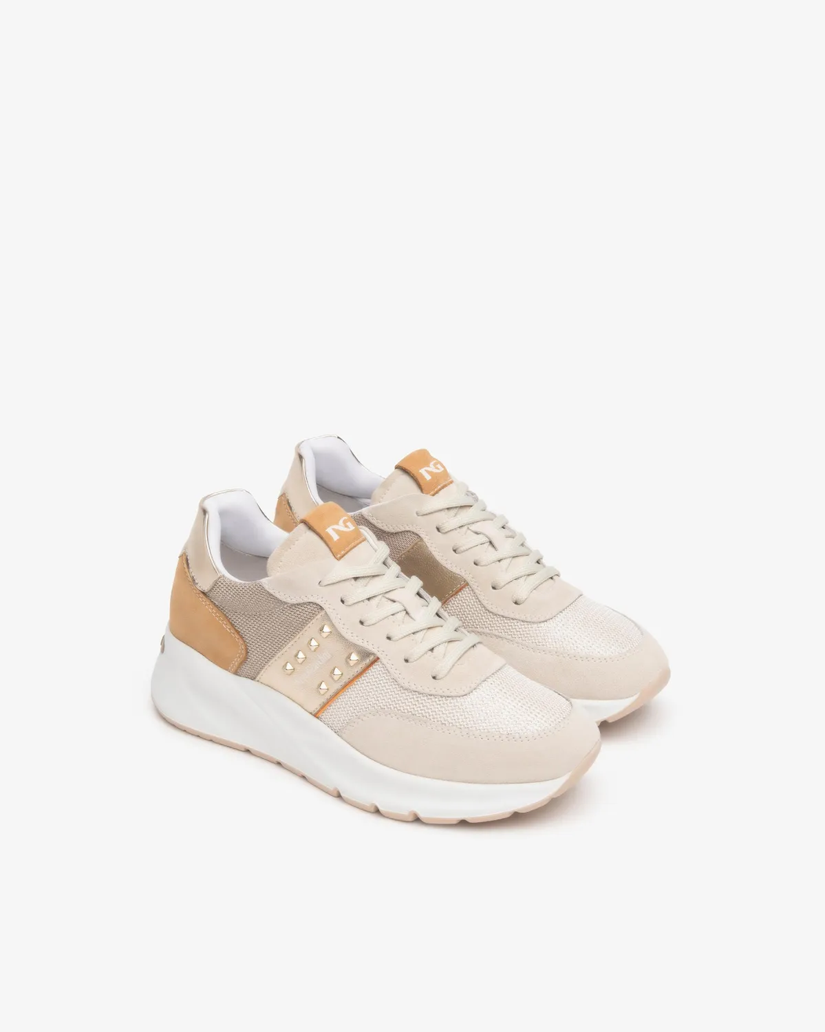 Sneakers damă NeroGiardini piele întoarsă mixt