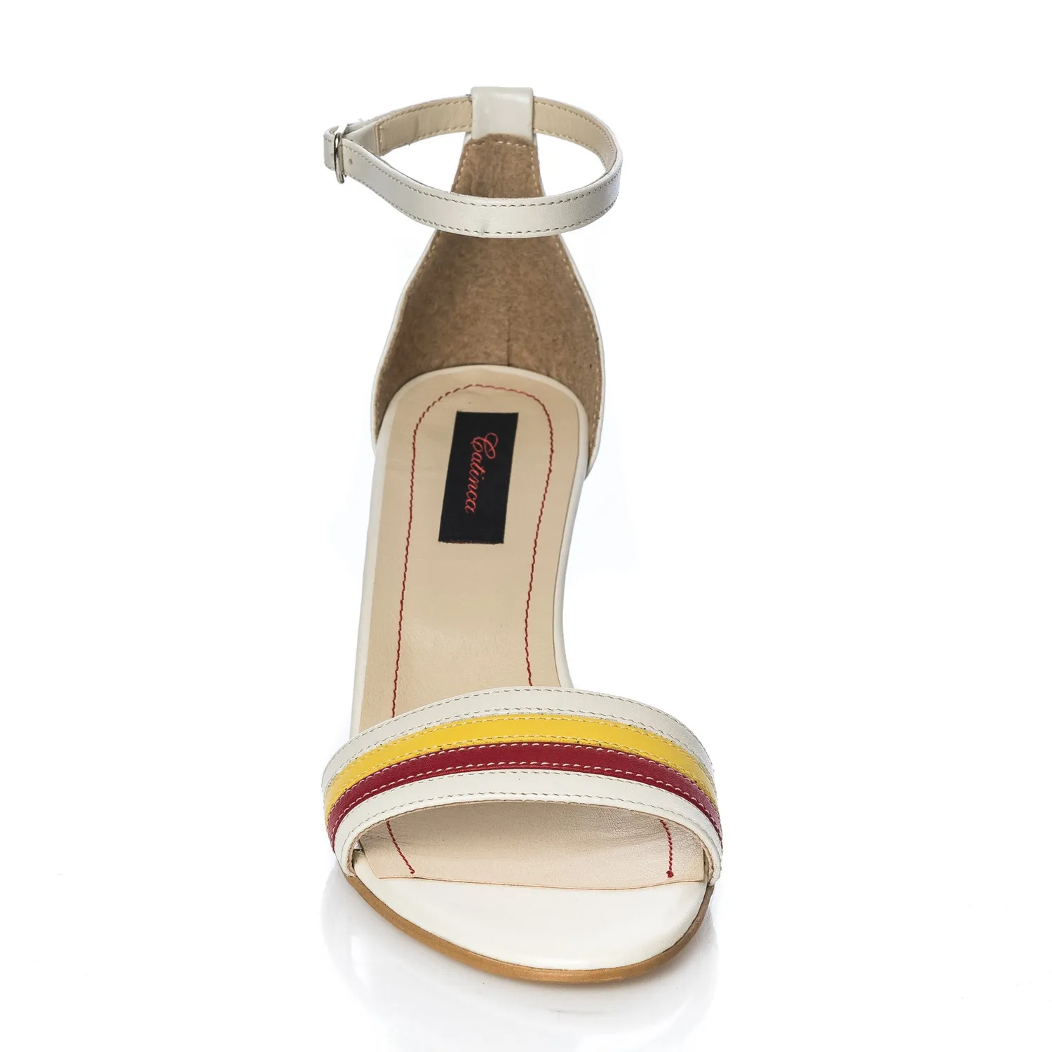 Catinca Shoes S5 BRG sandale dama piele bej rosu galben