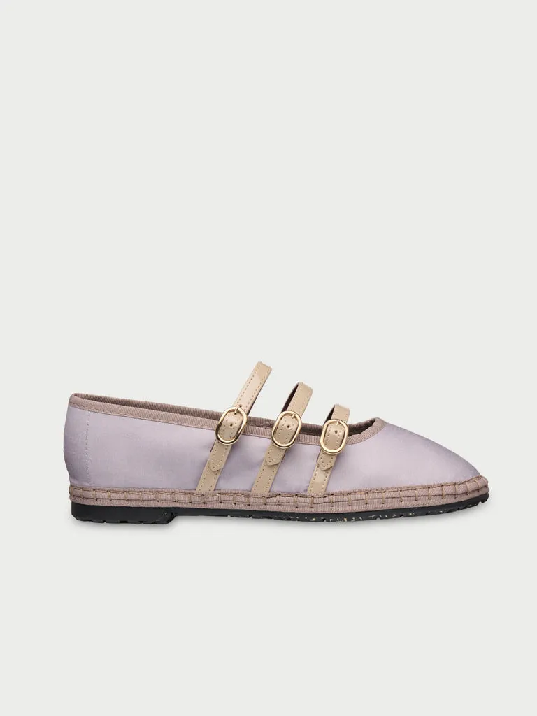 Flagelus Mina Grey pantofi Mary Jane lila matase