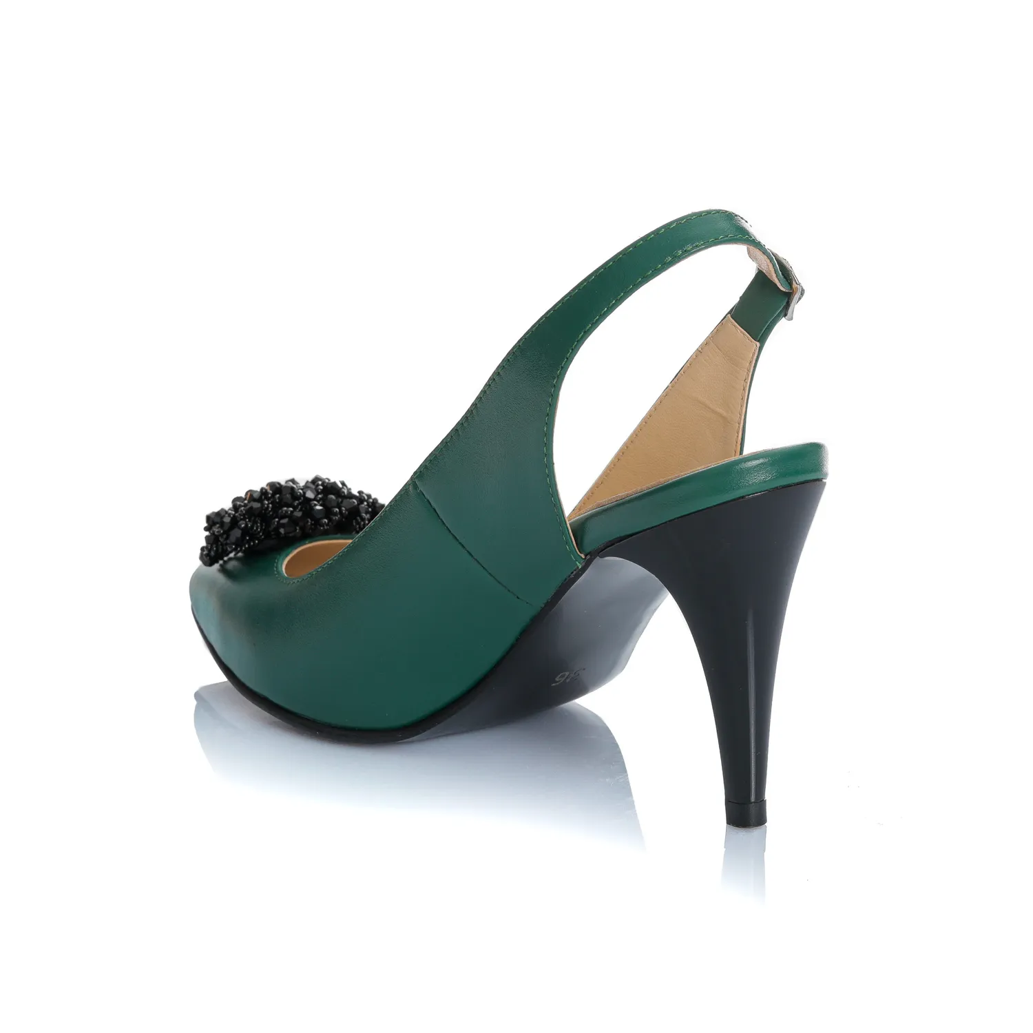 Catinca Shoes D45 VB sandale damă piele verde box