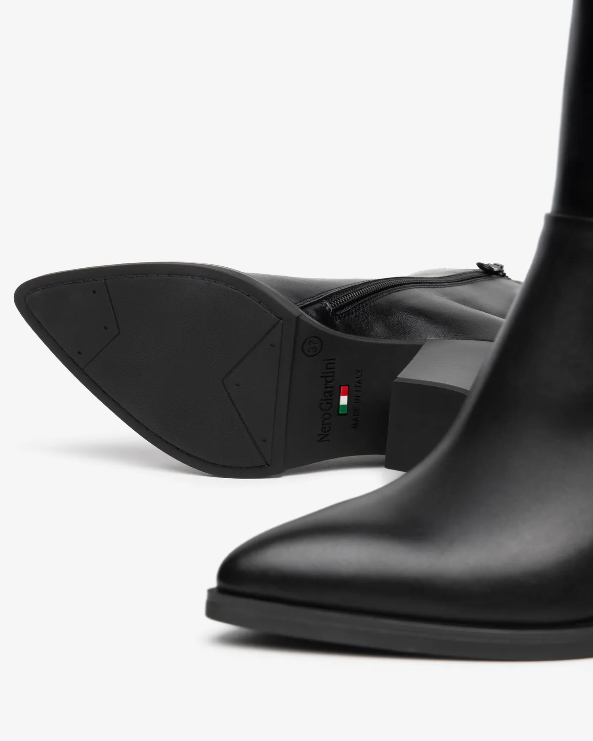 NeroGiardini botine damă piele toc western 80 mm