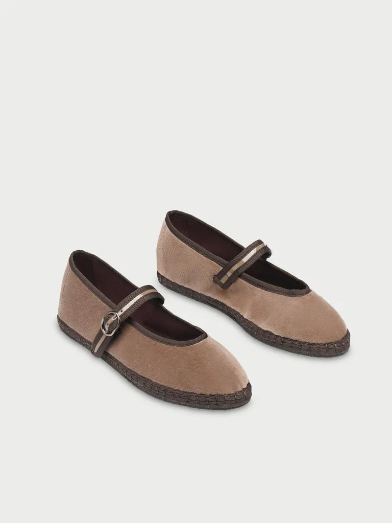 Flagelus Pierre Beige balerini bej catifea