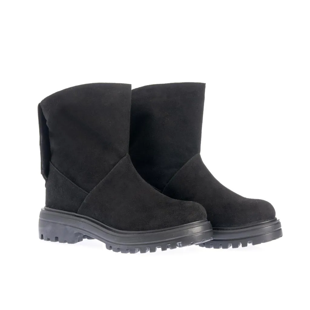 Ana Urbana Shoes Freya ghete negre piele întoarsă