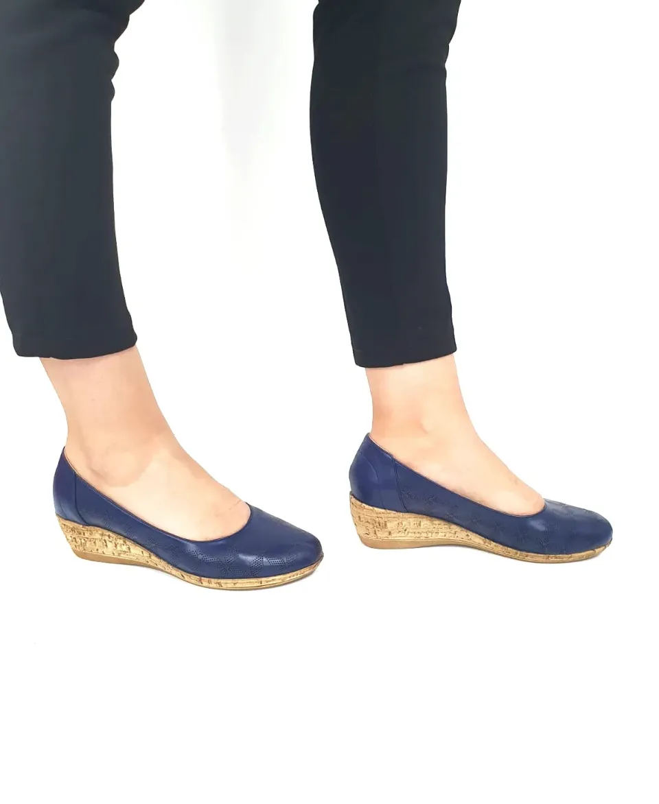 Catinca Shoes T13 BL pantofi dama piele bleumarin perforati