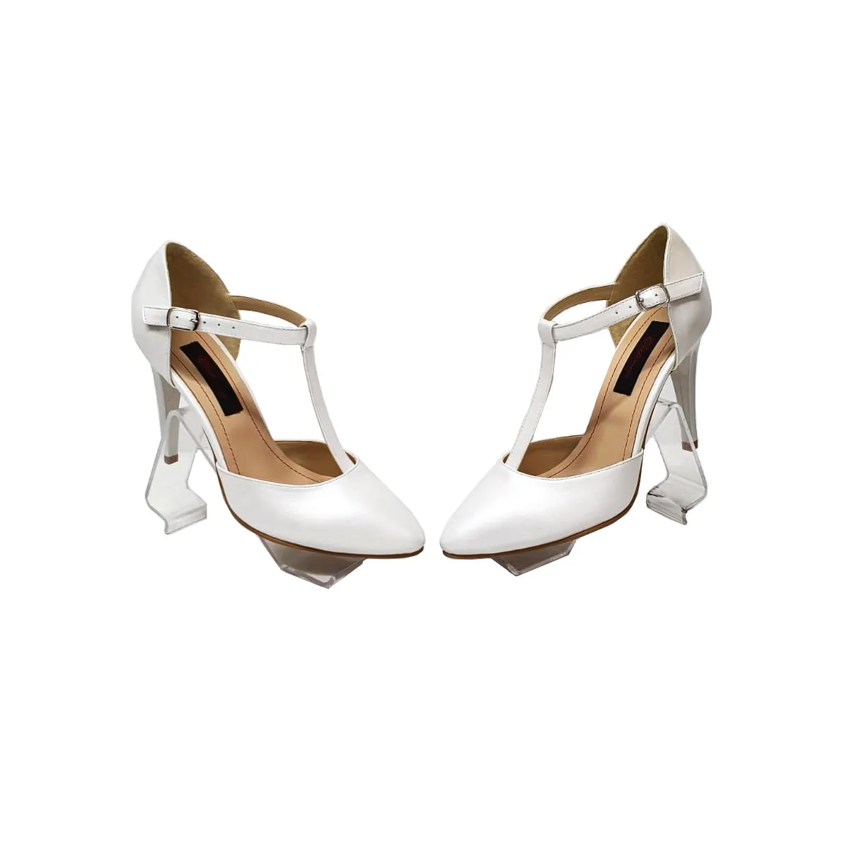 Catinca Shoes D13 AS sandale damă alb sidef toc subțire
