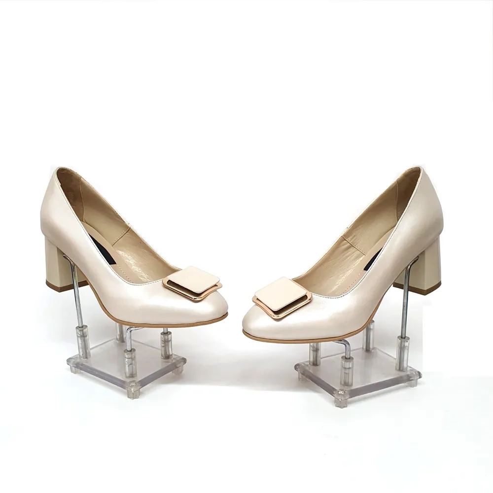 Catinca Shoes A23 BS pantofi dama bej sidef piele naturala