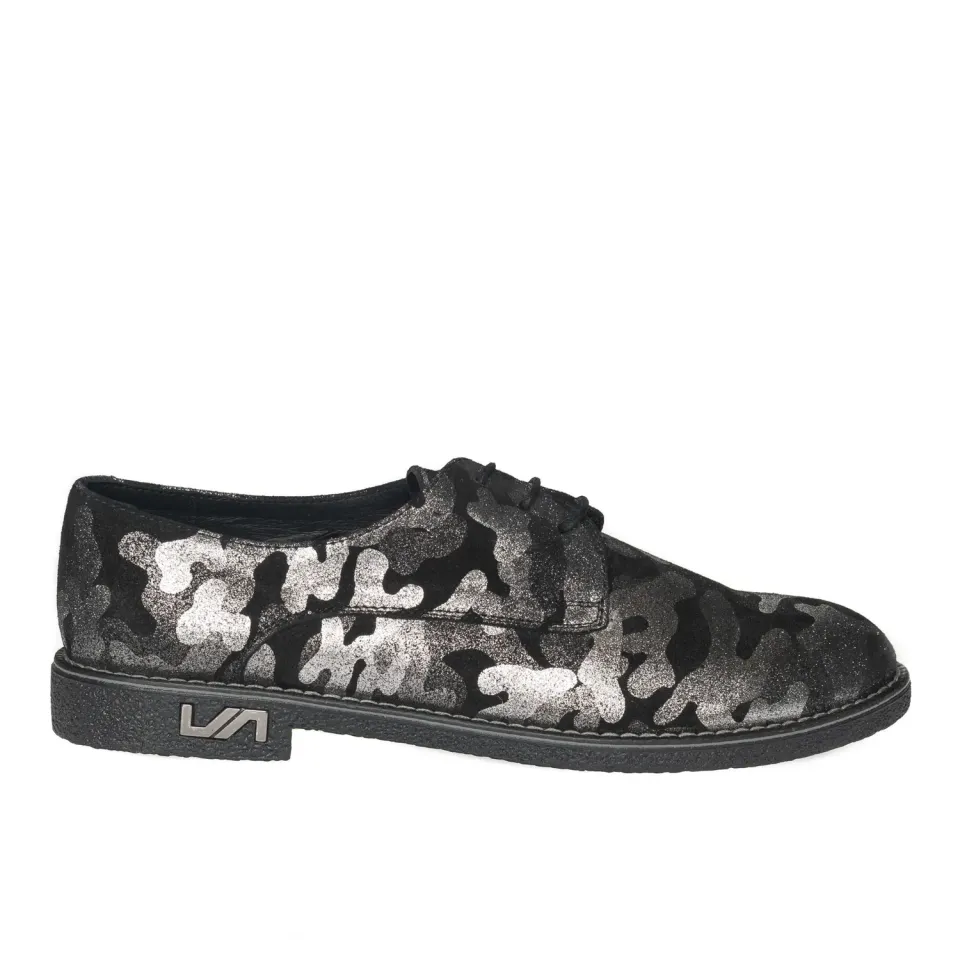 Catinca Shoes G10 NA pantofi dama piele negru argintiu