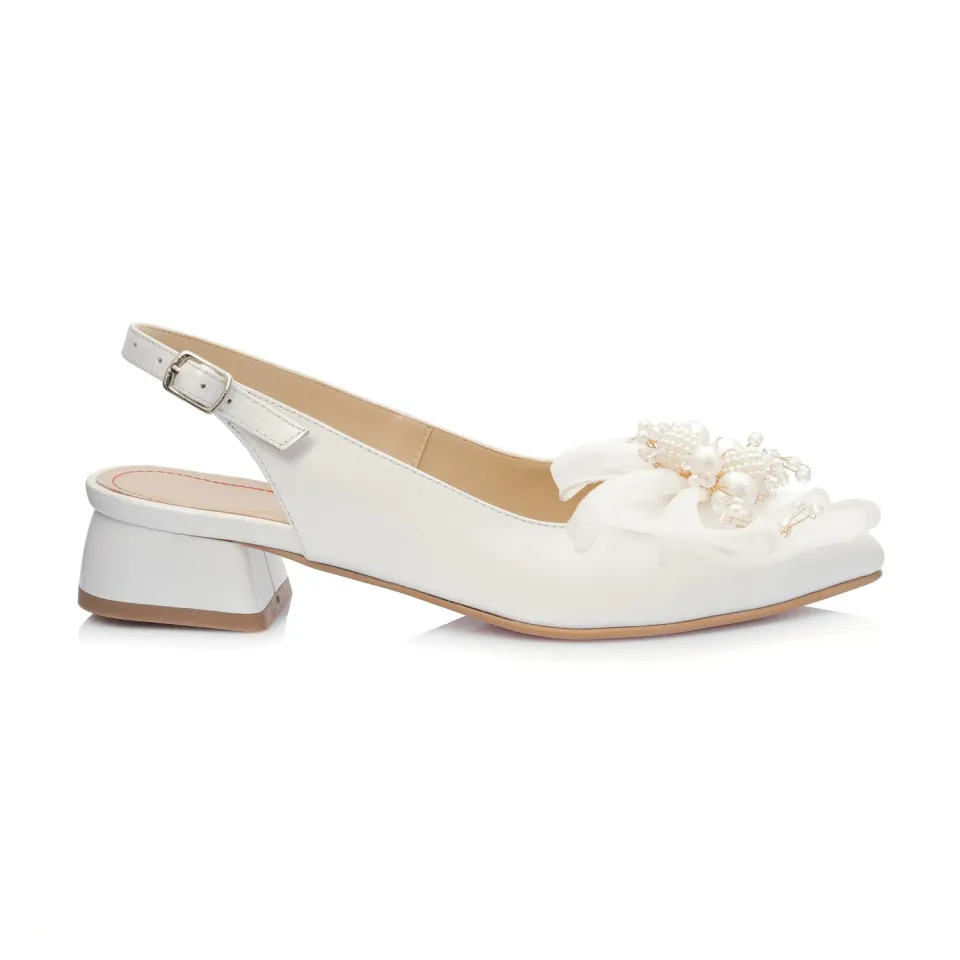 Catinca Shoes BLD10MI ALB sandale dama piele naturala alb sidef