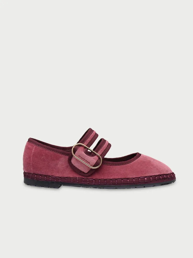 Flagelus Matilda Pink pantofi mary jane roz catifea