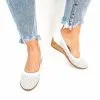 Catinca Shoes T2 A pantofi perforati piele naturala albi