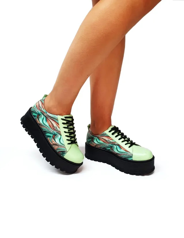 Catinca Shoes X3 VEPV pantofi dama piele vernil pictura