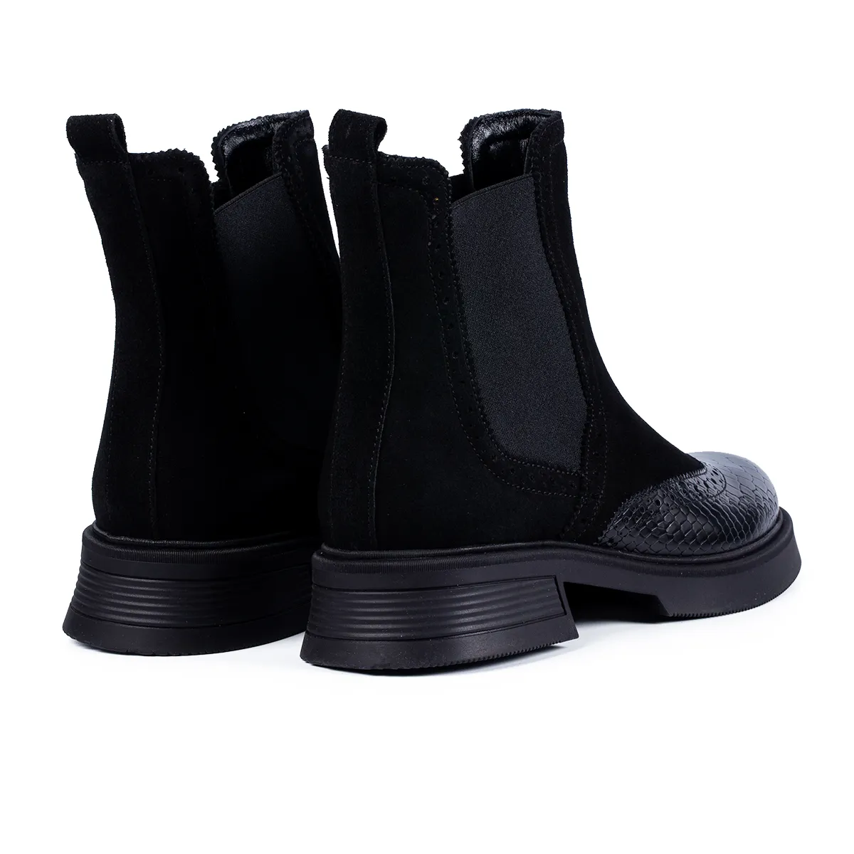 Lucas Shoes 400 ghete piele negru croco dama