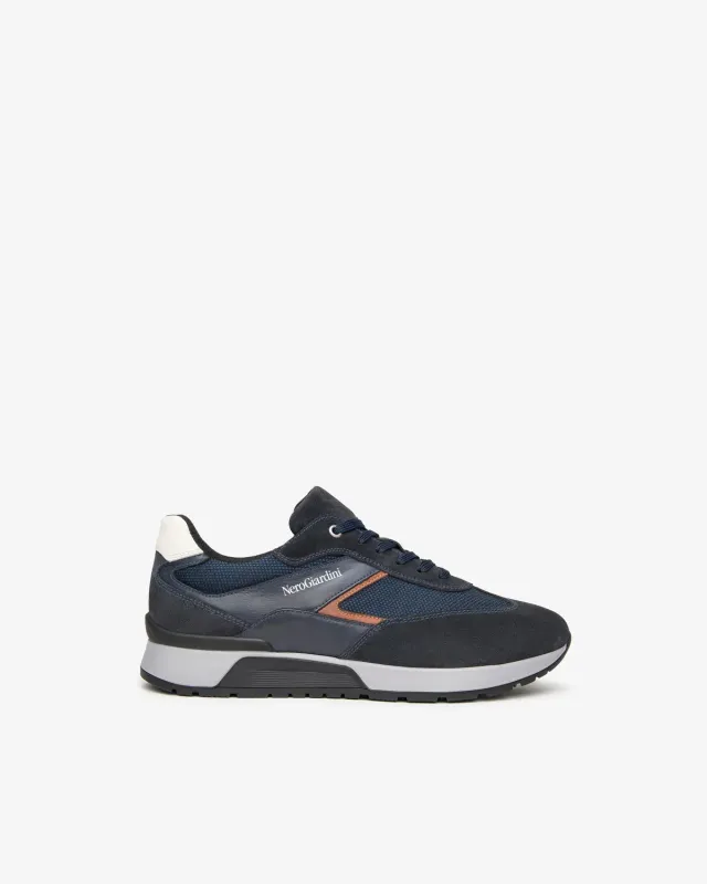 NeroGiardini Sneakers barbati piele intoarsa talpa 3cm