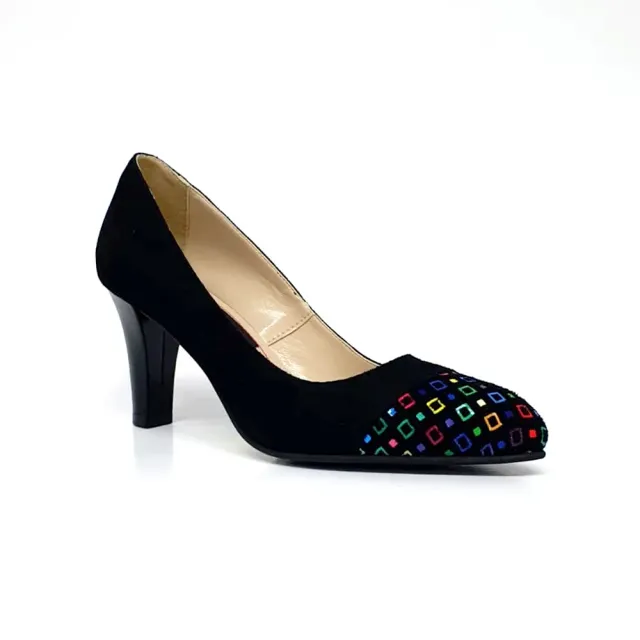 Catinca Shoes A27 NAPC pantofi dama piele negru patratele