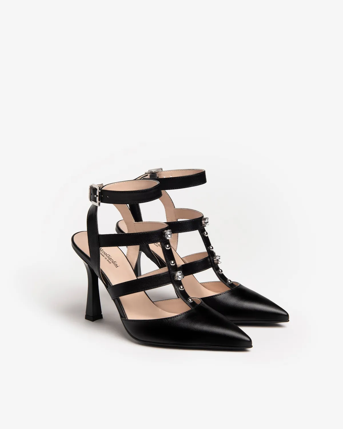NeroGiardini pantofi dama piele decupat toc