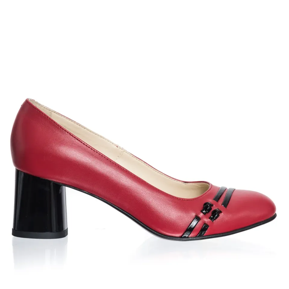 Catinca Shoes 55 RN pantofi damă piele roșu negru