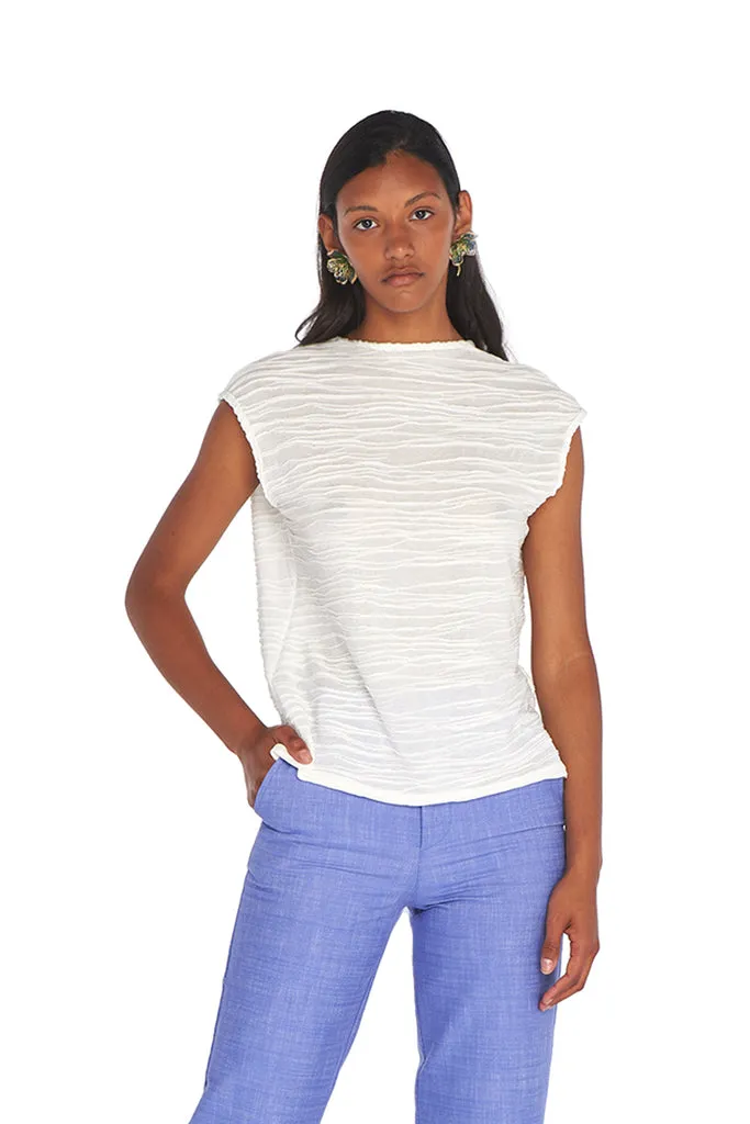 Flagelus Ling White Top top alb bumbac
