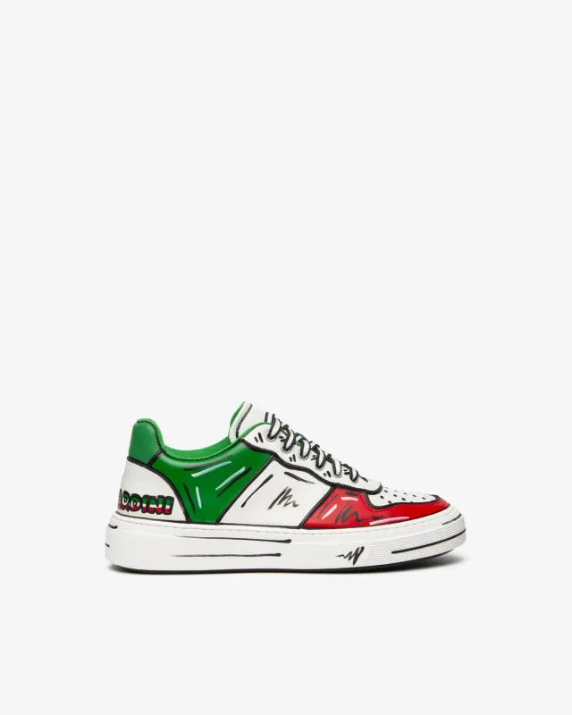NeroGiardini sneakers piele barbati siret tricolor