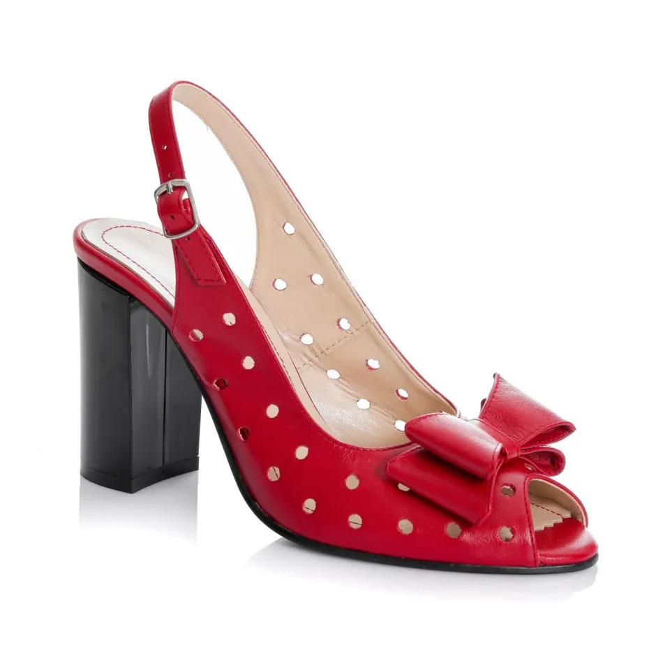 Catinca Shoes F24 RB sandale rosu box piele naturala