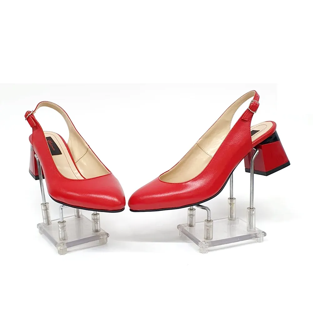 Catinca Shoes D20 RB sandale dama rosu box piele naturala