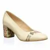 Catinca Shoes 55 BM pantofi dama piele bej toc multicolor