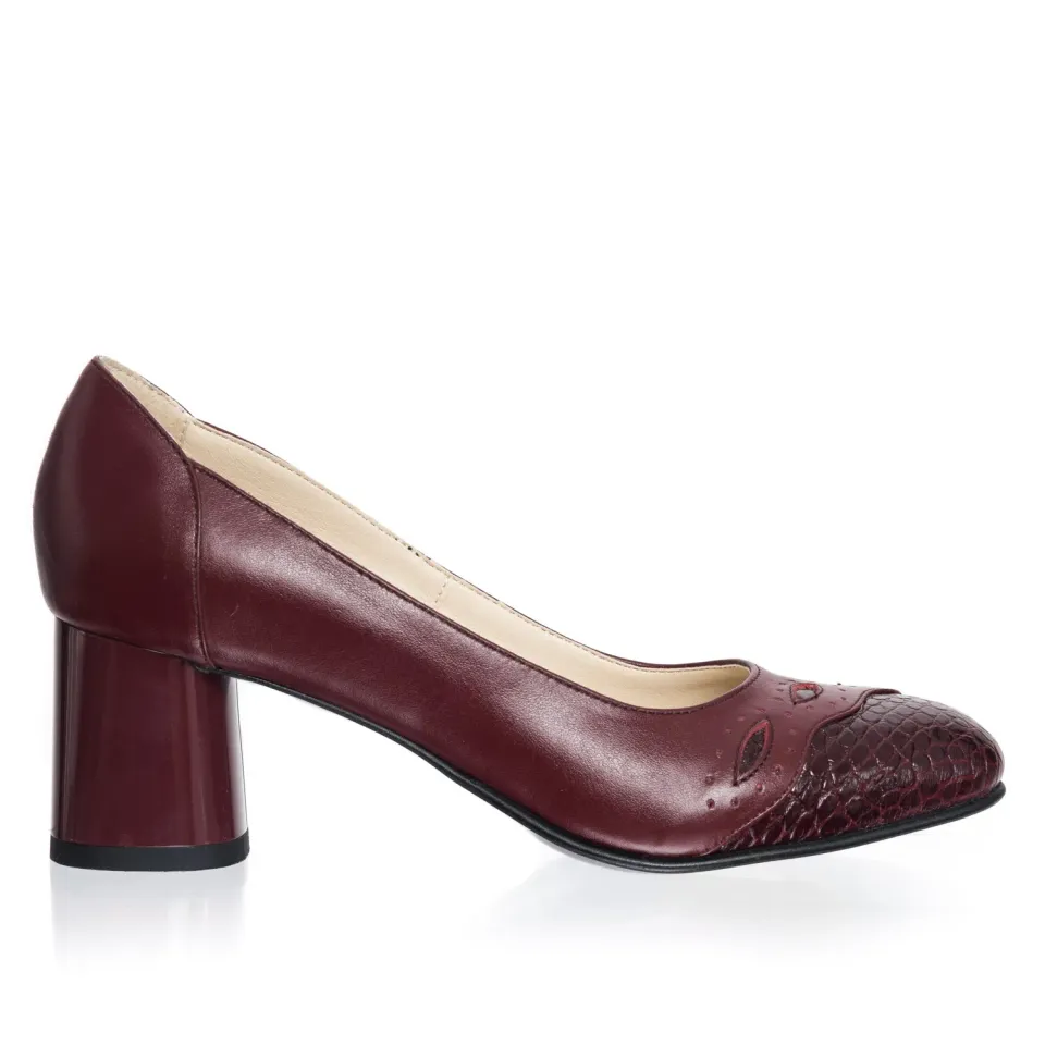 Catinca Shoes 03 BBC pantofi dama bordo croco piele
