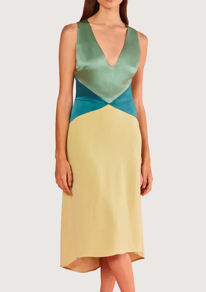 Flagelus Tennis Green Dress rochie midi verde