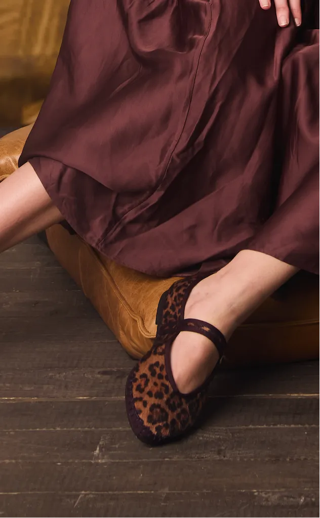 Flagelus Pierre Feline balerini leopard burgundy
