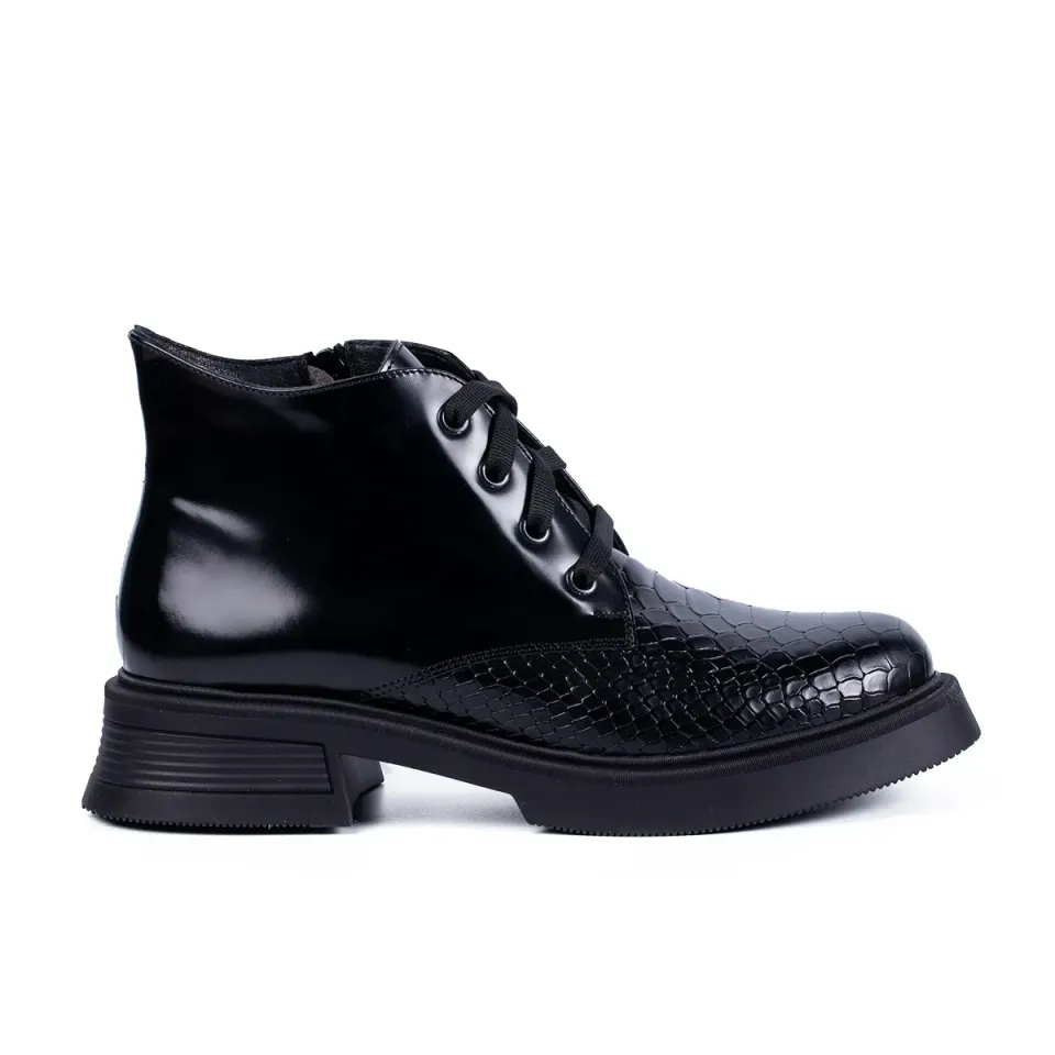 Lucas Shoes 412 ghete dama piele croco negru