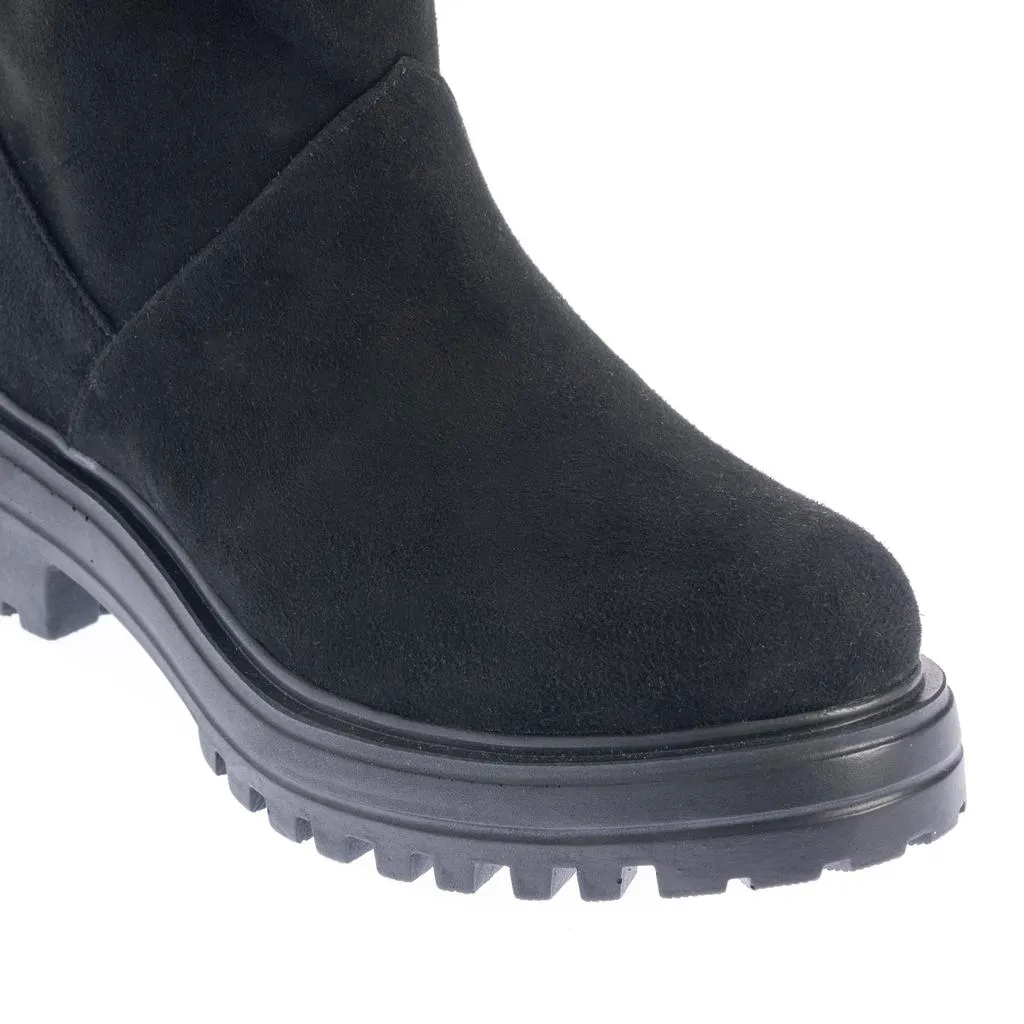 Ana Urbana Shoes Freya ghete negre piele întoarsă
