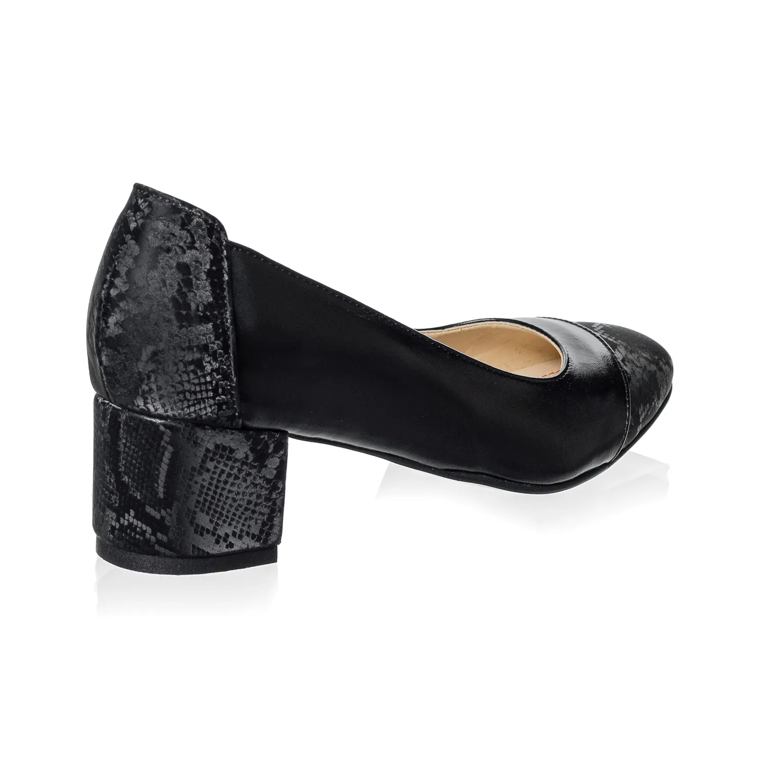 Catinca Shoes A8 NBSA pantofi dama piele negru box sarpe