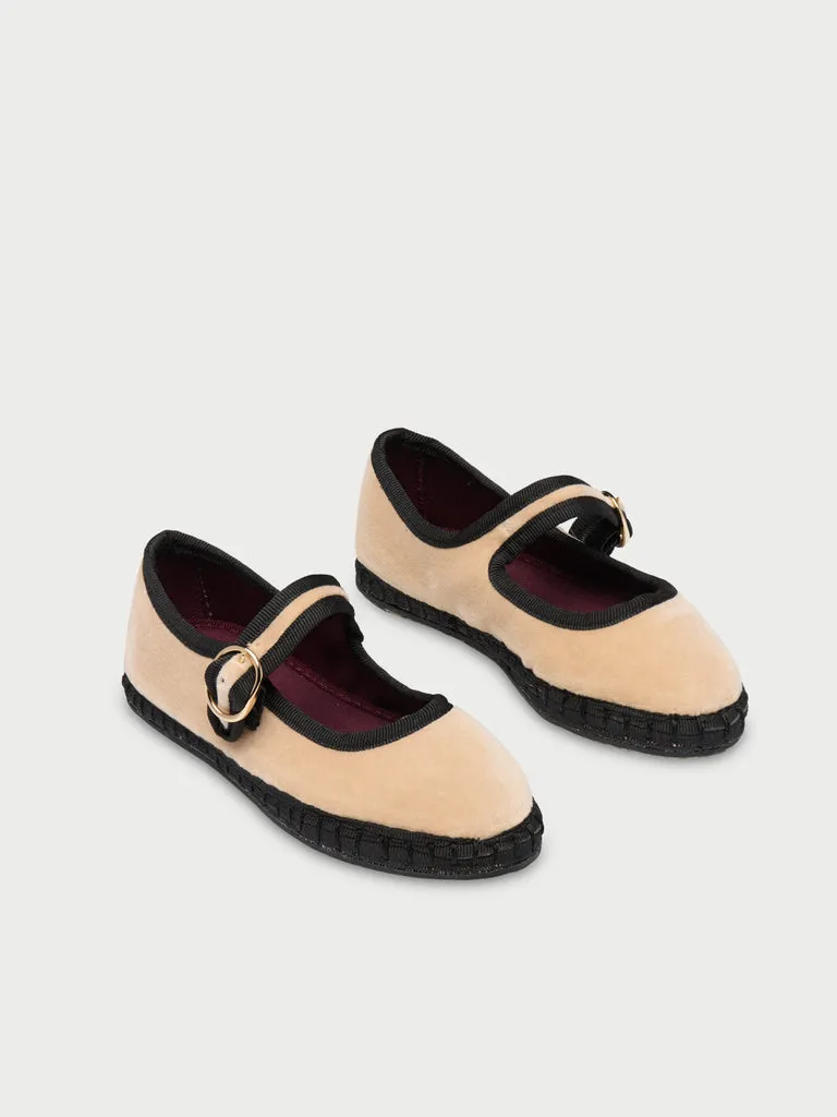 Flagelus Theodora Kids pantofi bej catifea
