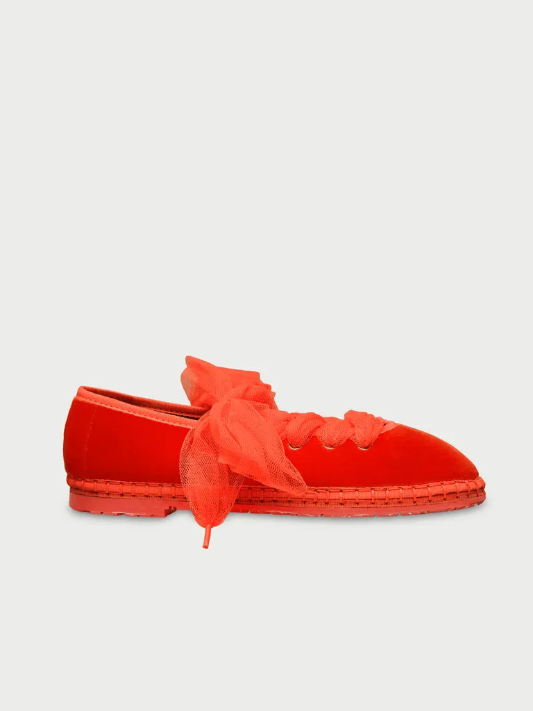 Flagelus Lady Ginevra Orange pantofi portocaliu catifea