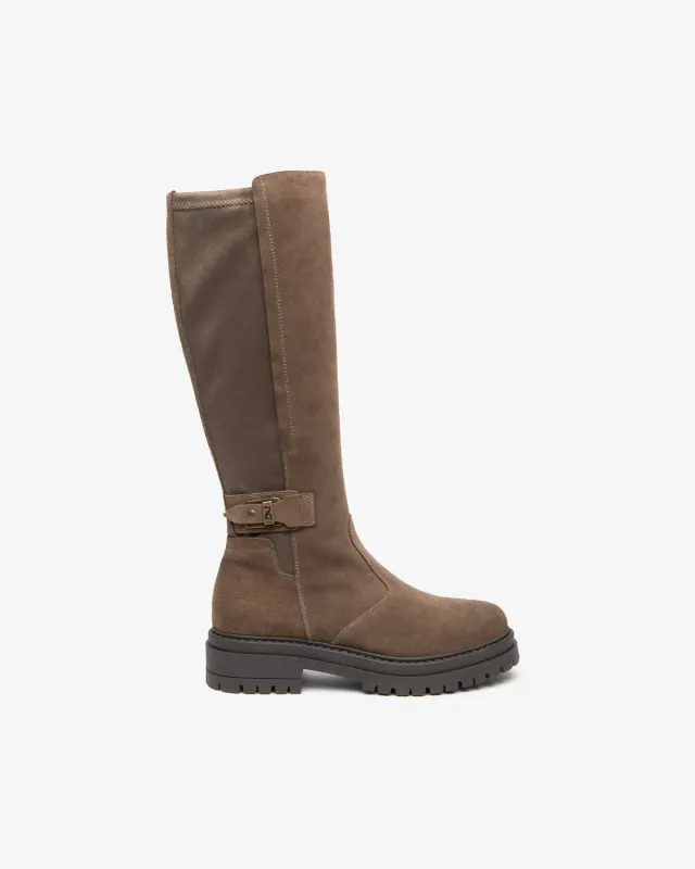 NeroGiardini cizme dama piele intoarsa toc 4 cm