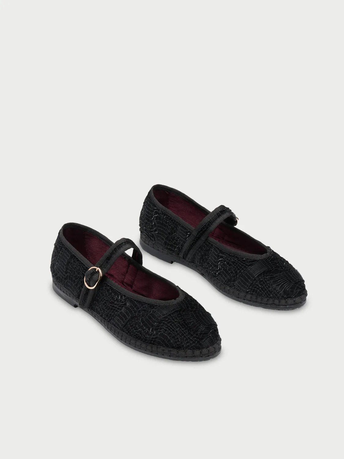 Flagelus Pierre Cuir Black balerini negru catarama
