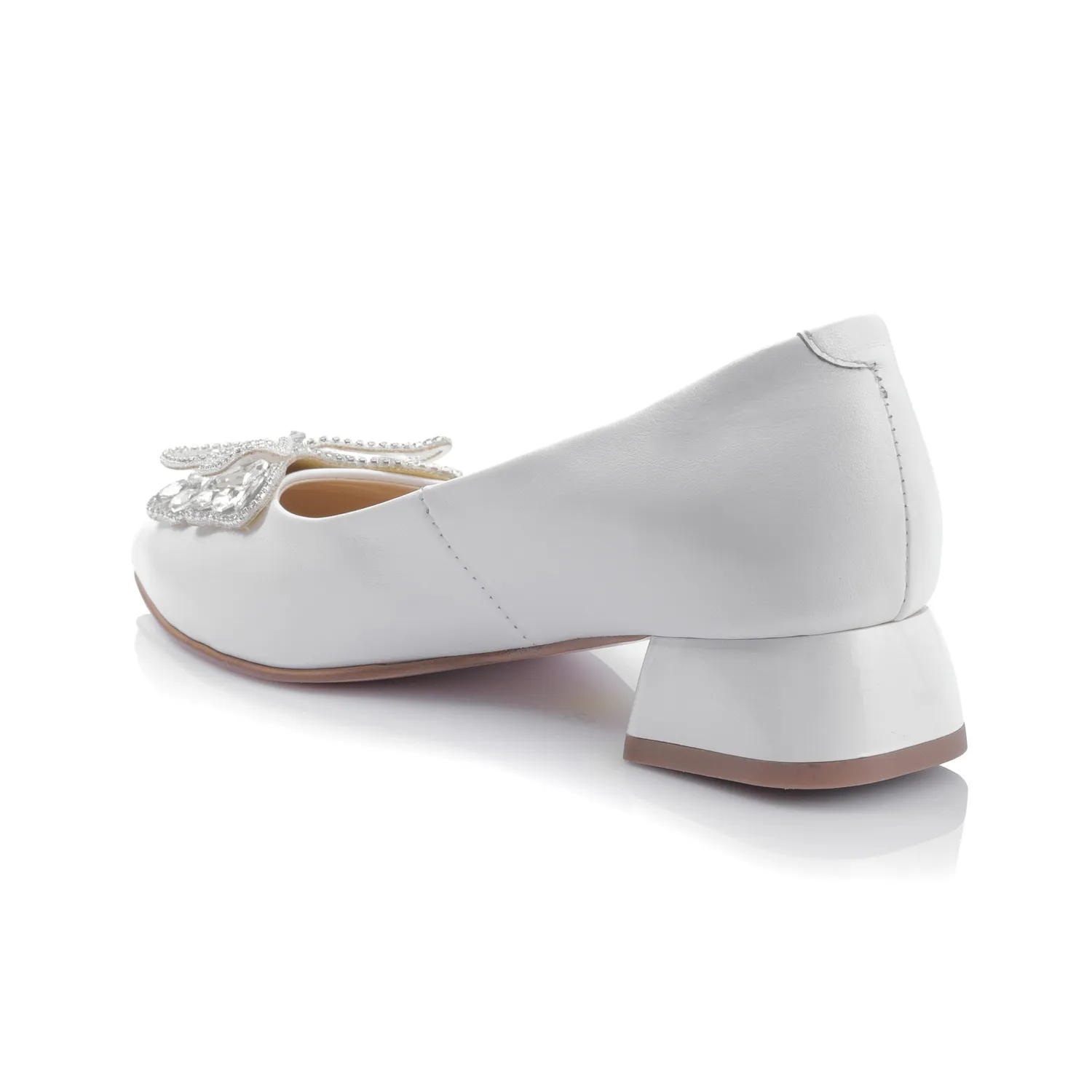 Catinca Shoes BL9 ALB balerini piele naturala alb sidef