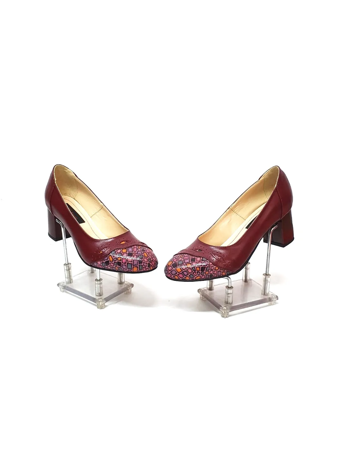 Catinca Shoes 03 BBPB pantofi damă bordo box cu pietre