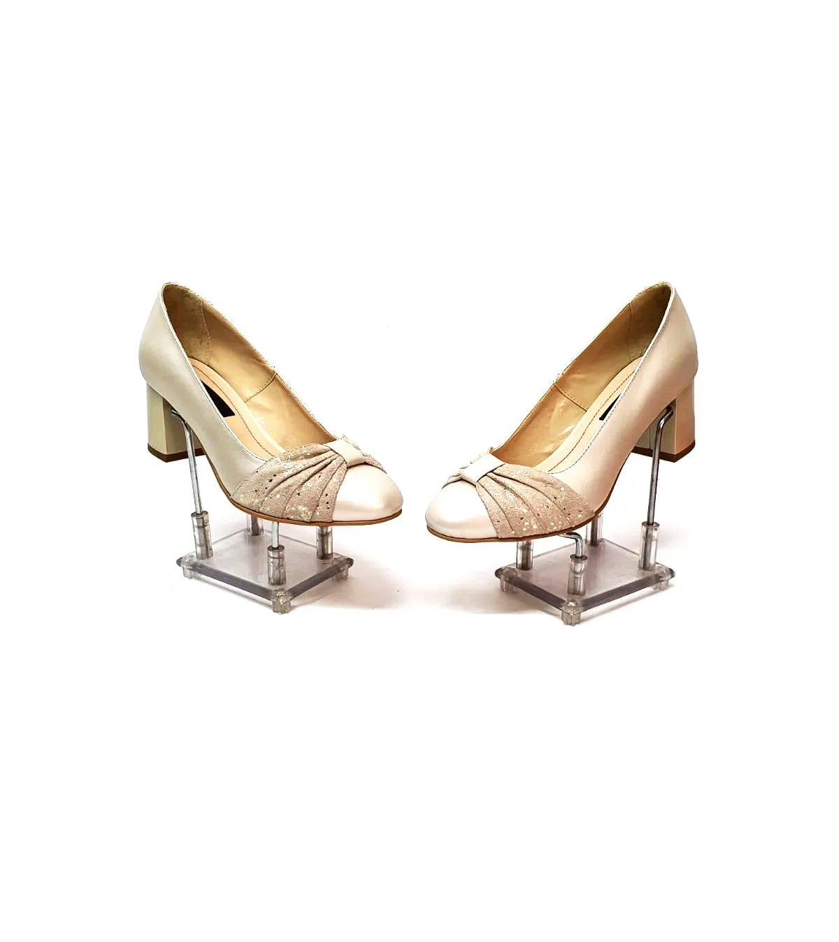 Catinca Shoes A13 BSFA pantofi piele naturala bej sidef