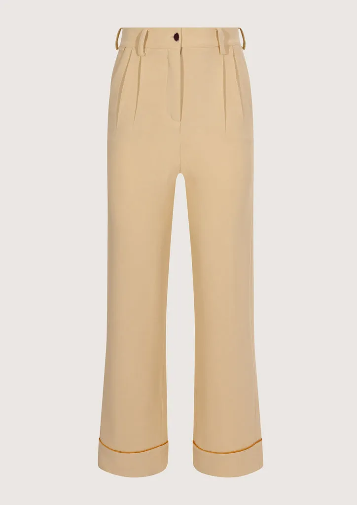 Flagelus Baseball Nude pantaloni bej vâscoză