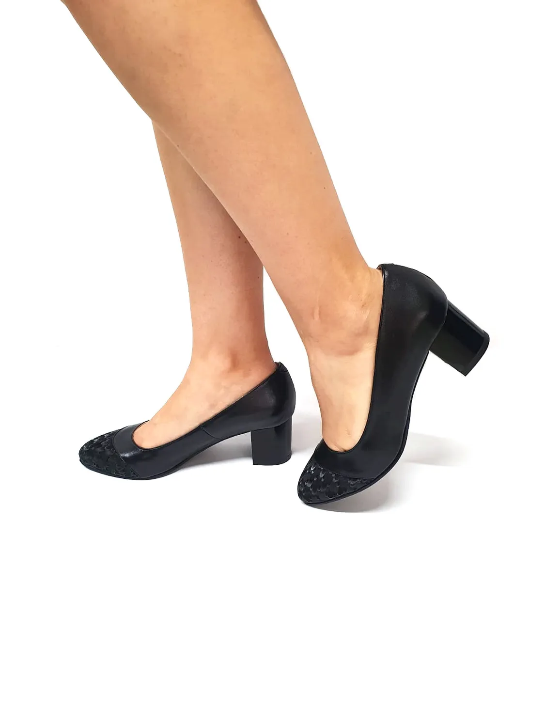 Catinca Shoes A3 NBN3D pantofi damă negru 3D piele