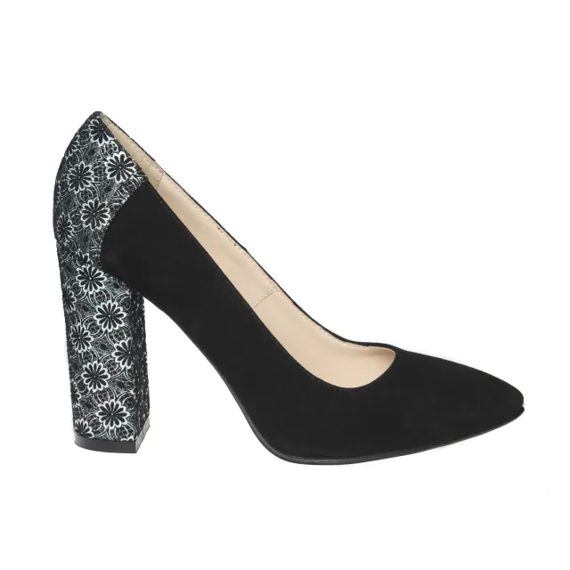 Catinca Shoes 2692 NAF pantofi piele negru flori
