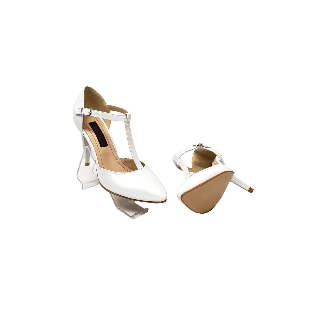 Catinca Shoes D13 AS sandale damă alb sidef toc subțire