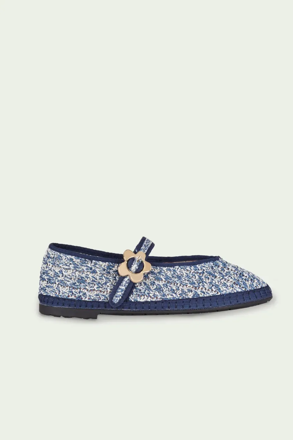 Flagelus Pierre Braid Navy balerini rafie bleumarin
