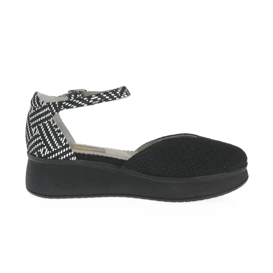 Ana Urbana Shoes Merida sandale negre wedge