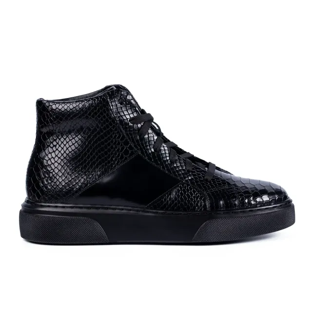 Lucas Shoes 855 ghete negre croco piele