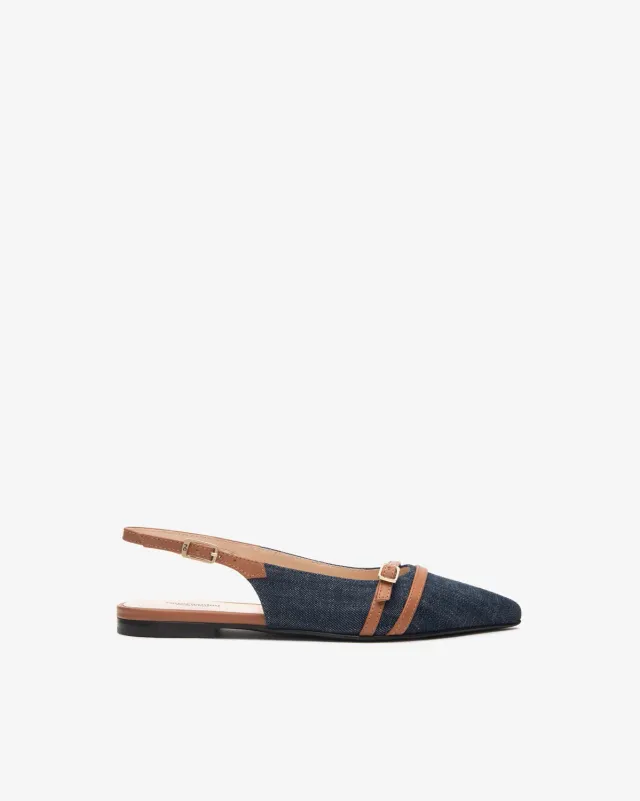 NeroGiardini slingback dama piele si textil elegant