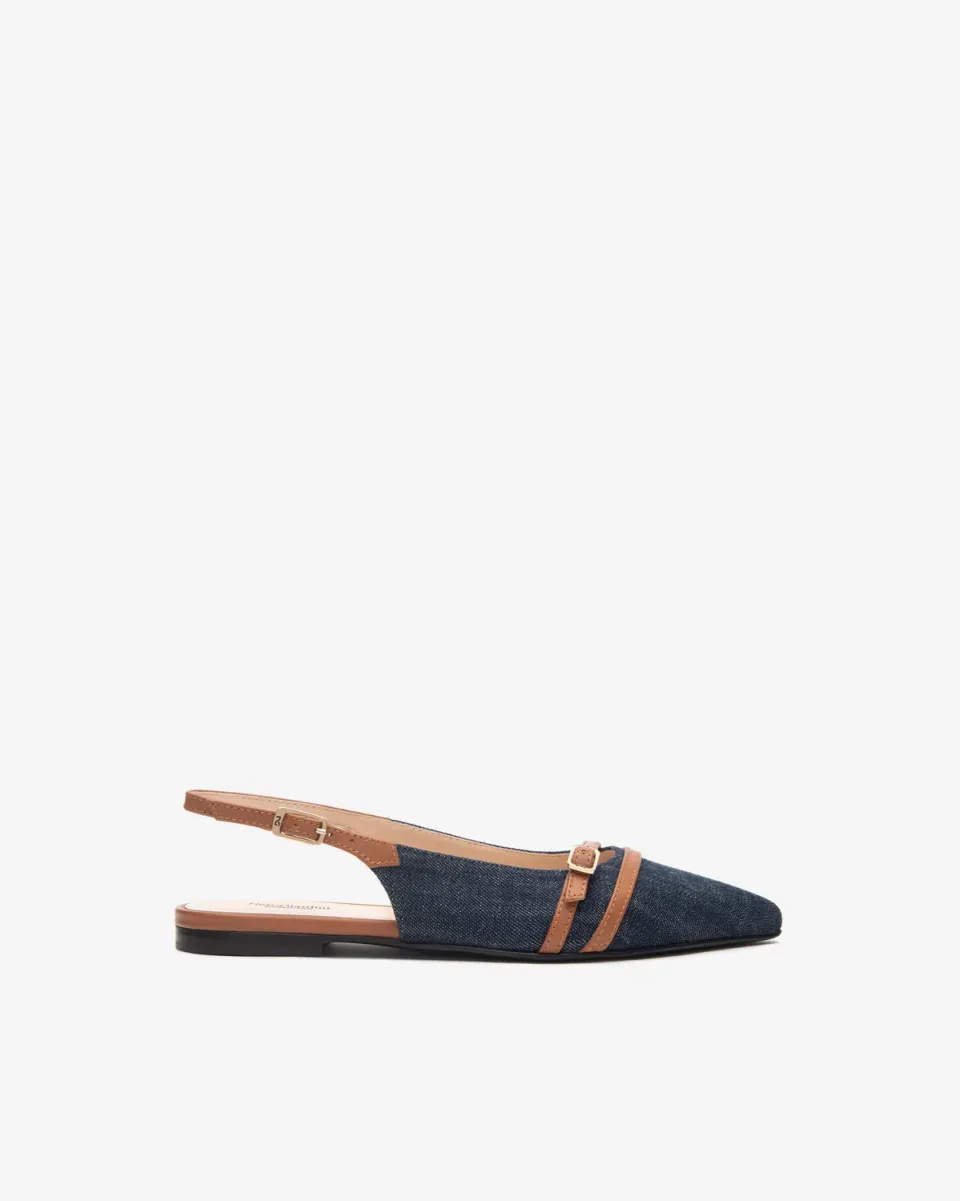 NeroGiardini slingback dama piele si textil elegant
